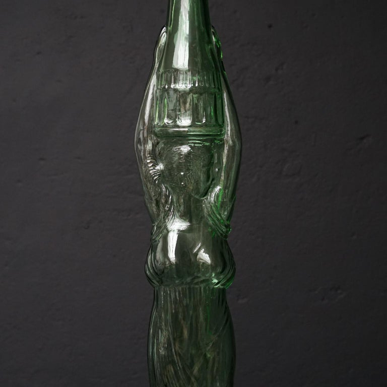 Collection of Six Large 1970s Green Glass Italian Chianti Bottles at