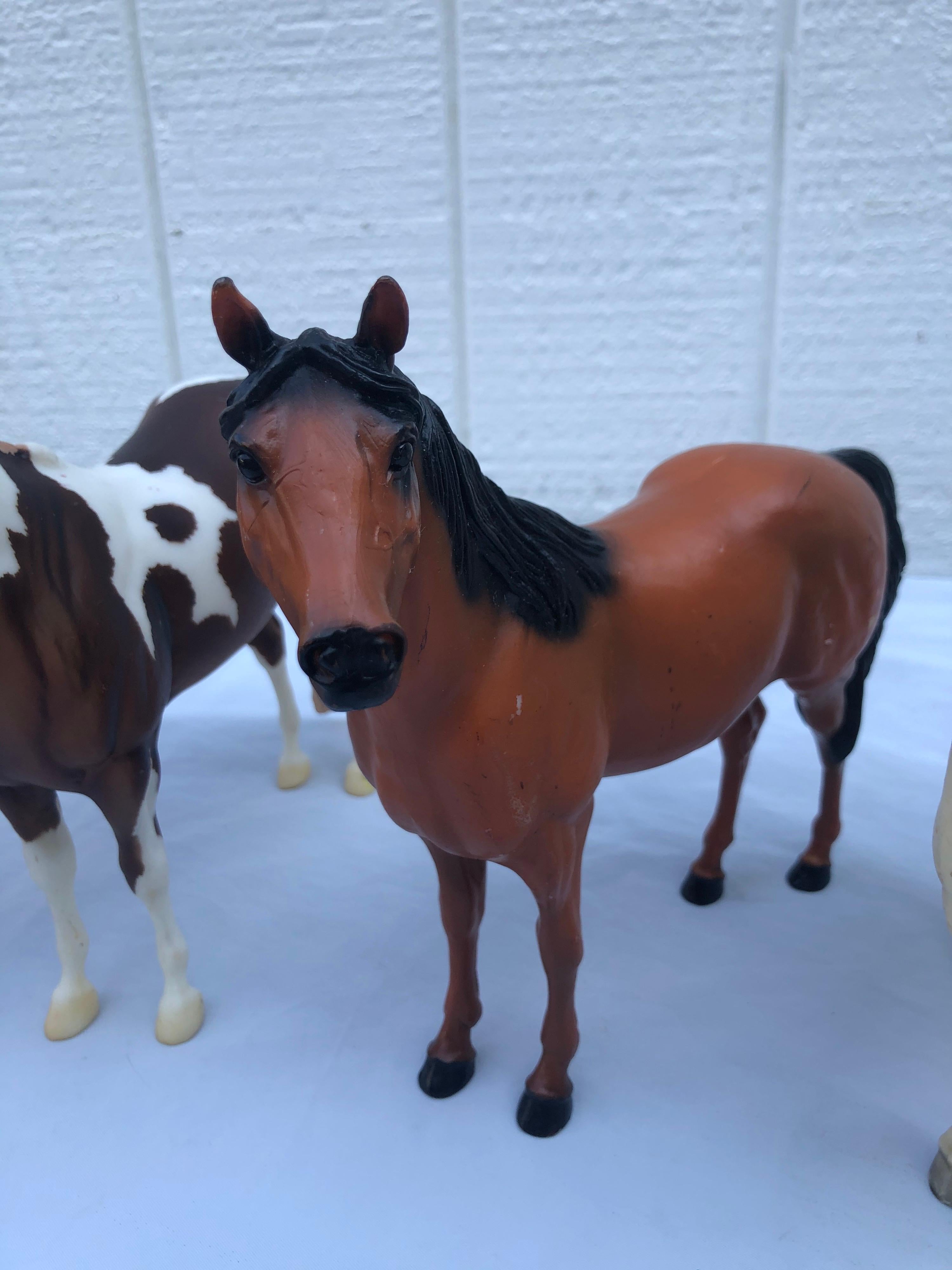 Plastic Collection of Six Large Vintage Breyer Horses