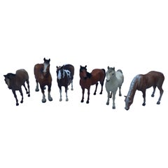 Collection of Six Large Vintage Breyer Horses