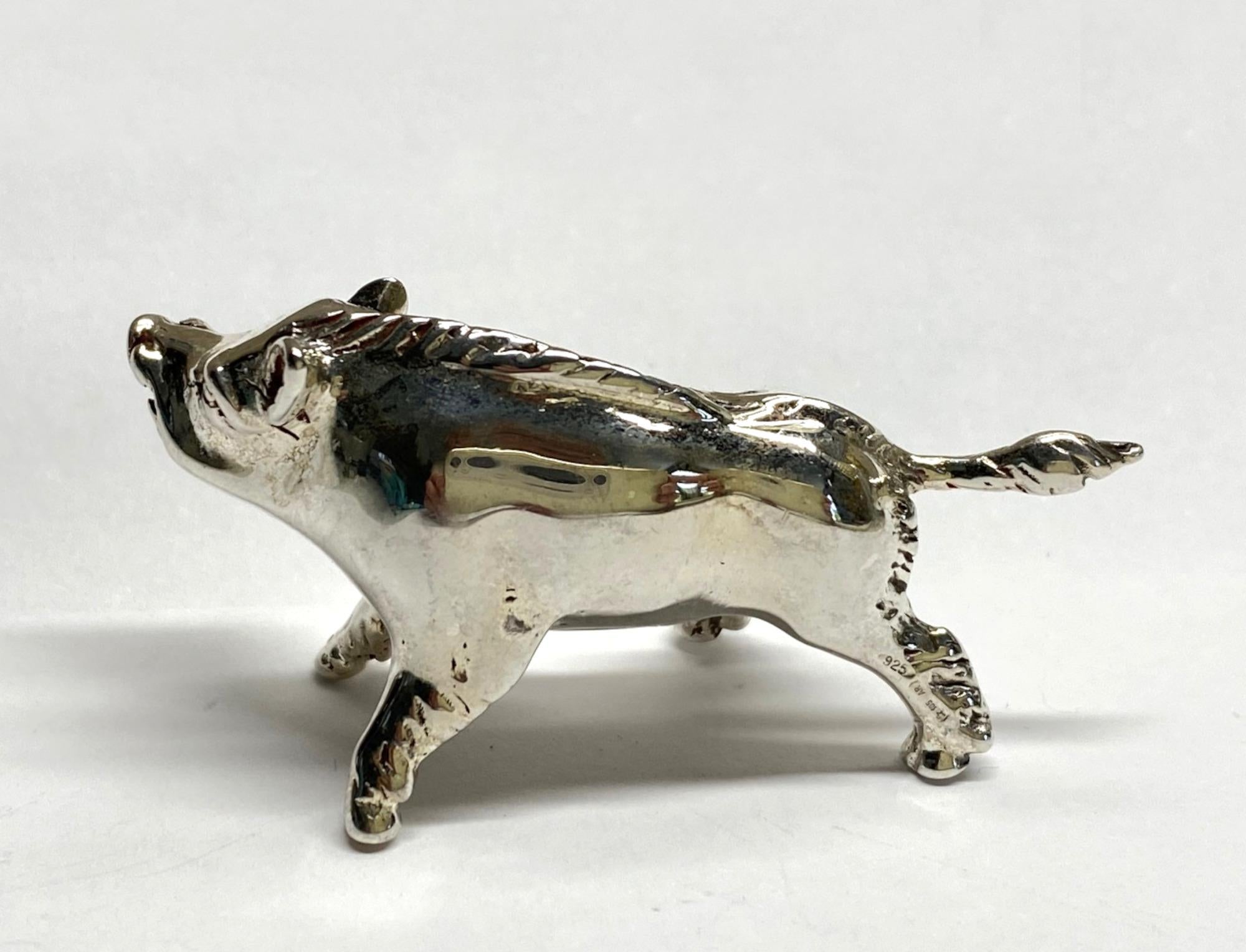 Collection of Six Miniature Silver Pigs & Wild Boar For Sale 4