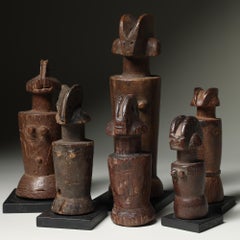 Collection of Six Mwana Hiti Dolls Crested Hair Tanzania Africa