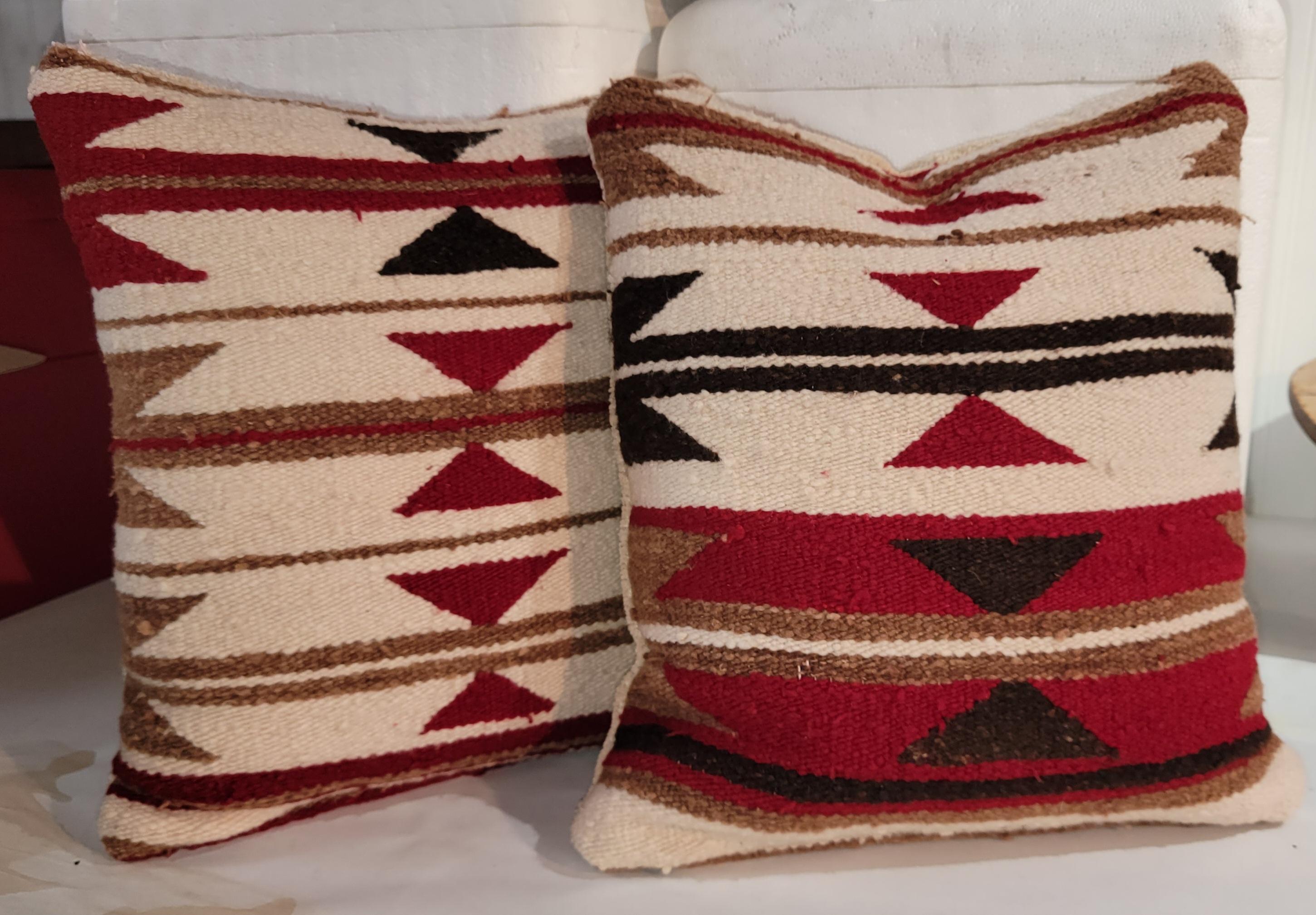 American Collection of Six Navajo Indian Weaving Pillows, 3 Pairs For Sale