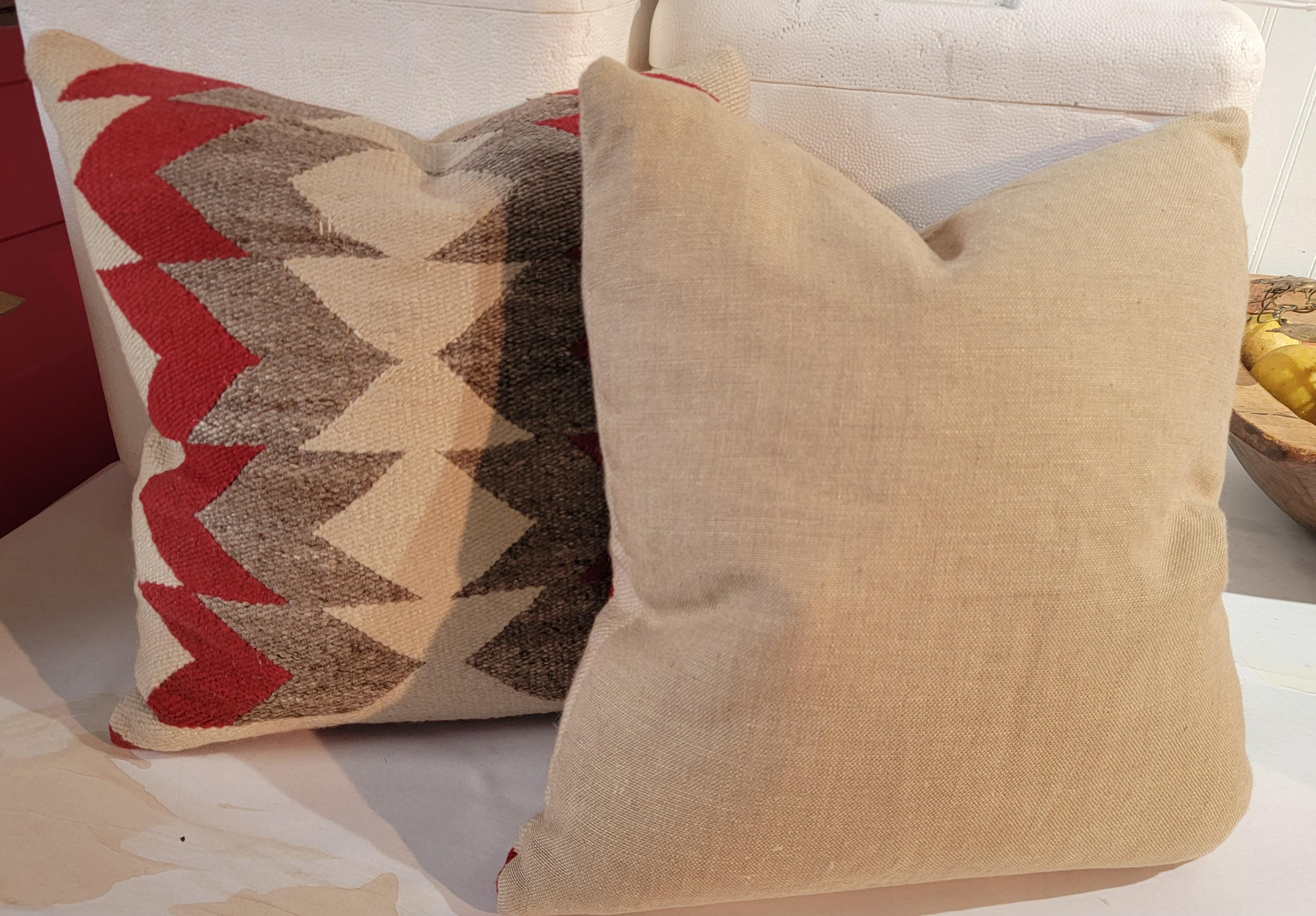 Hand-Woven Collection of Six Navajo Indian Weaving Pillows, 3 Pairs For Sale