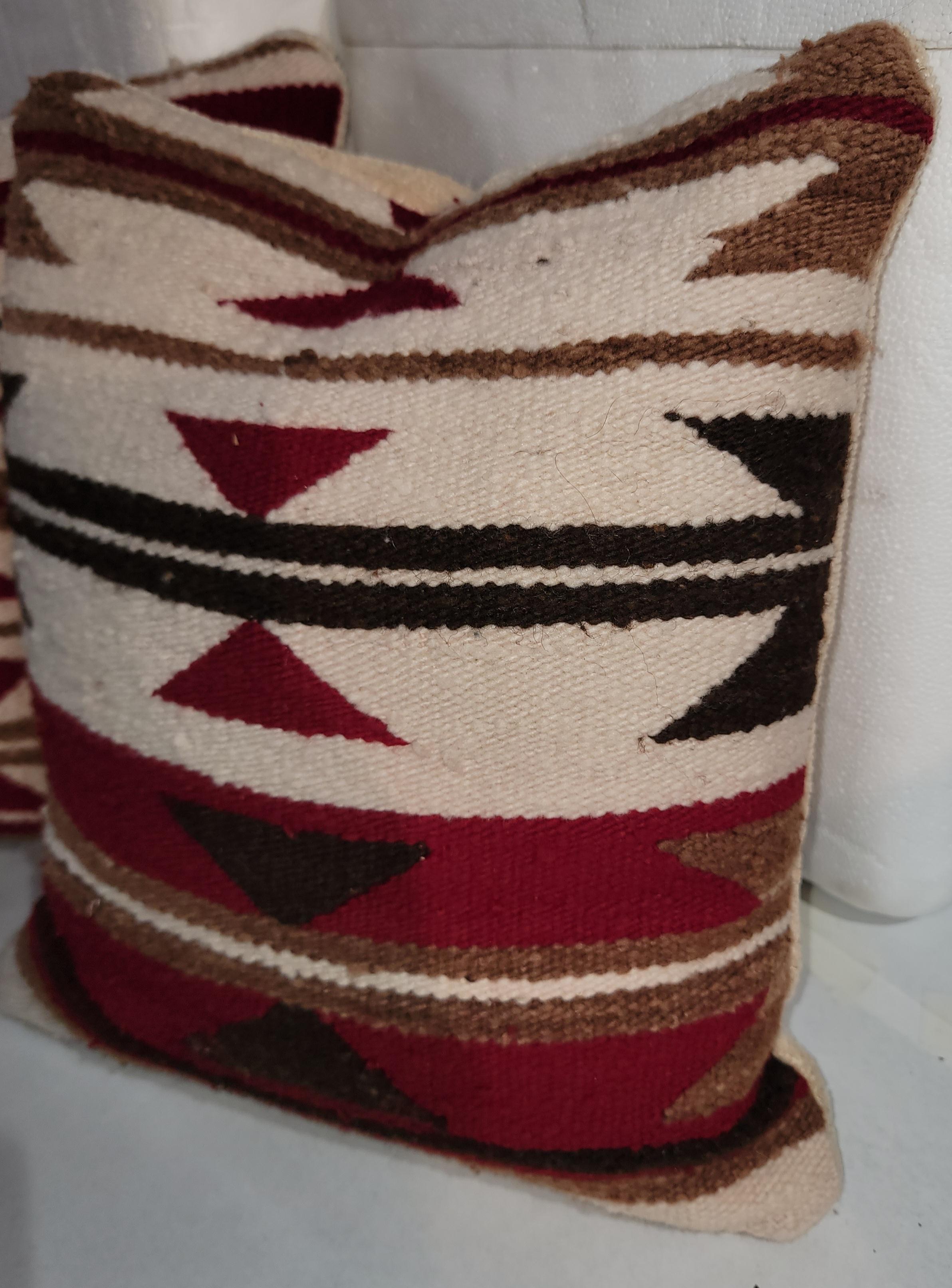 Collection of Six Navajo Indian Weaving Pillows, 3 Pairs In Good Condition For Sale In Los Angeles, CA