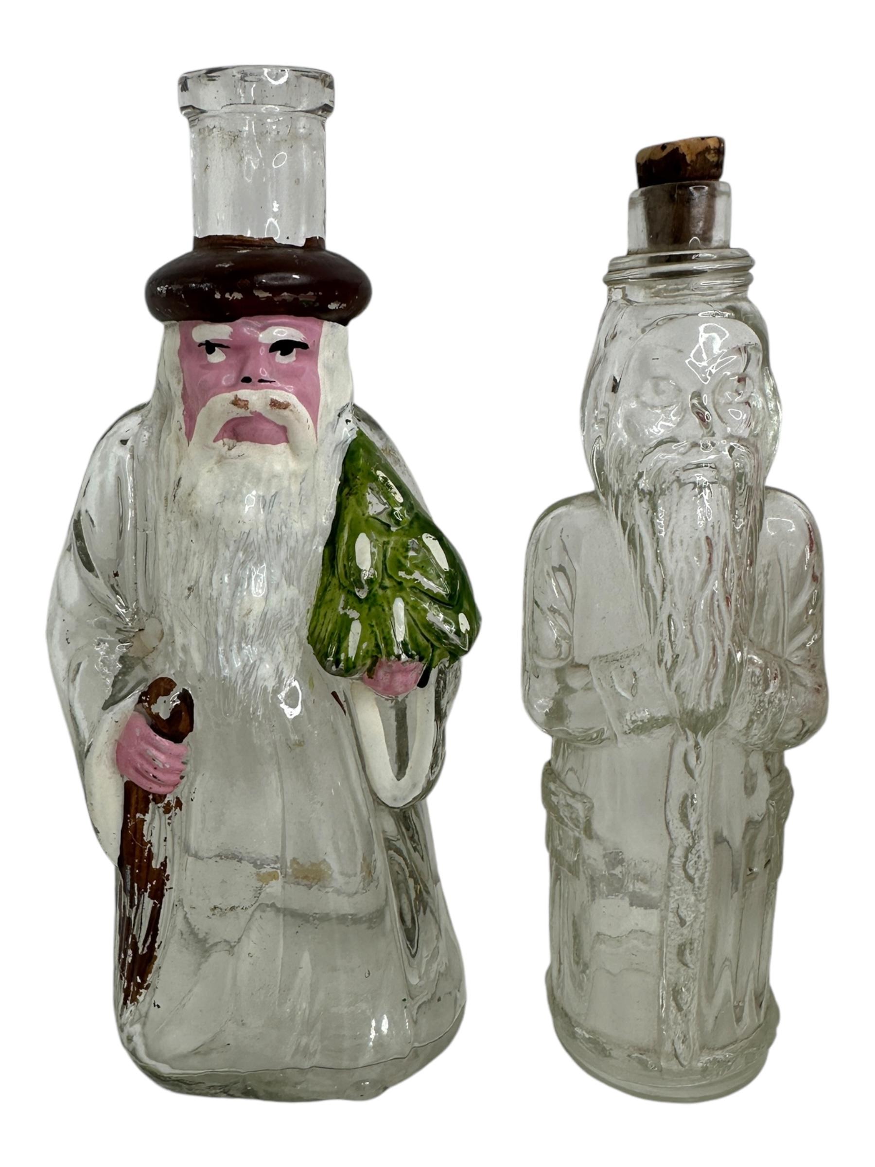 Colección de seis botellas navideñas de Papá Noel, vintage alemán años 30 o más Art Decó en venta