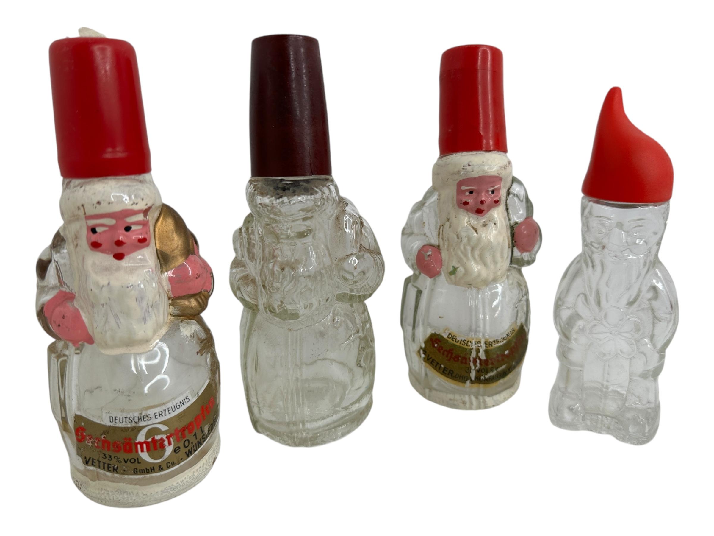 Colección de seis botellas navideñas de Papá Noel, vintage alemán años 30 o más mediados del siglo XX en venta