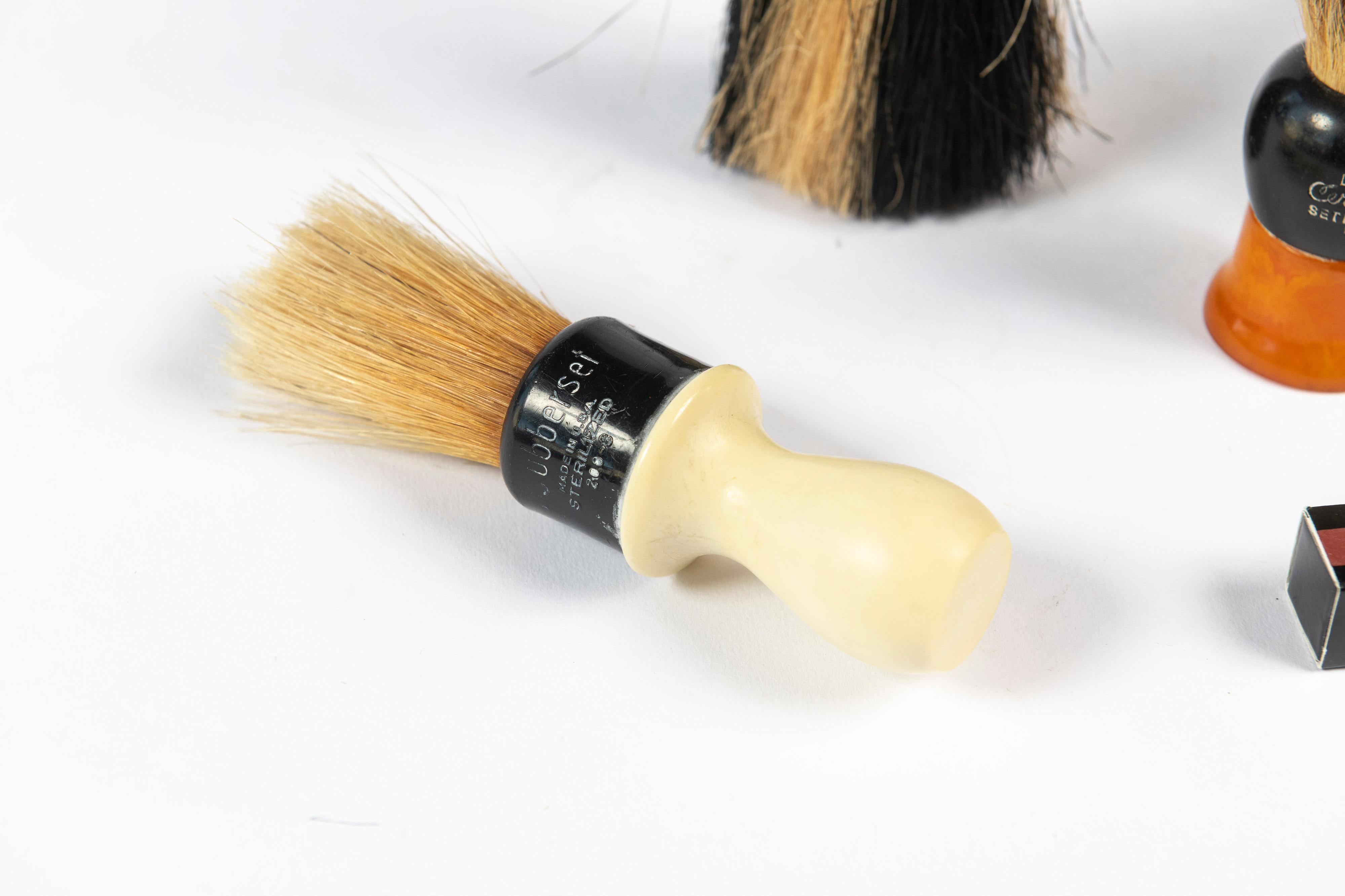 Goat Hair Collection of Six Unique Vintage Shaving Brushes 