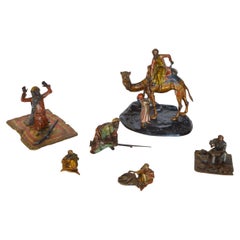 Collection de six figurines arabes en bronze de Vienne par Franz Xaver Bergmann