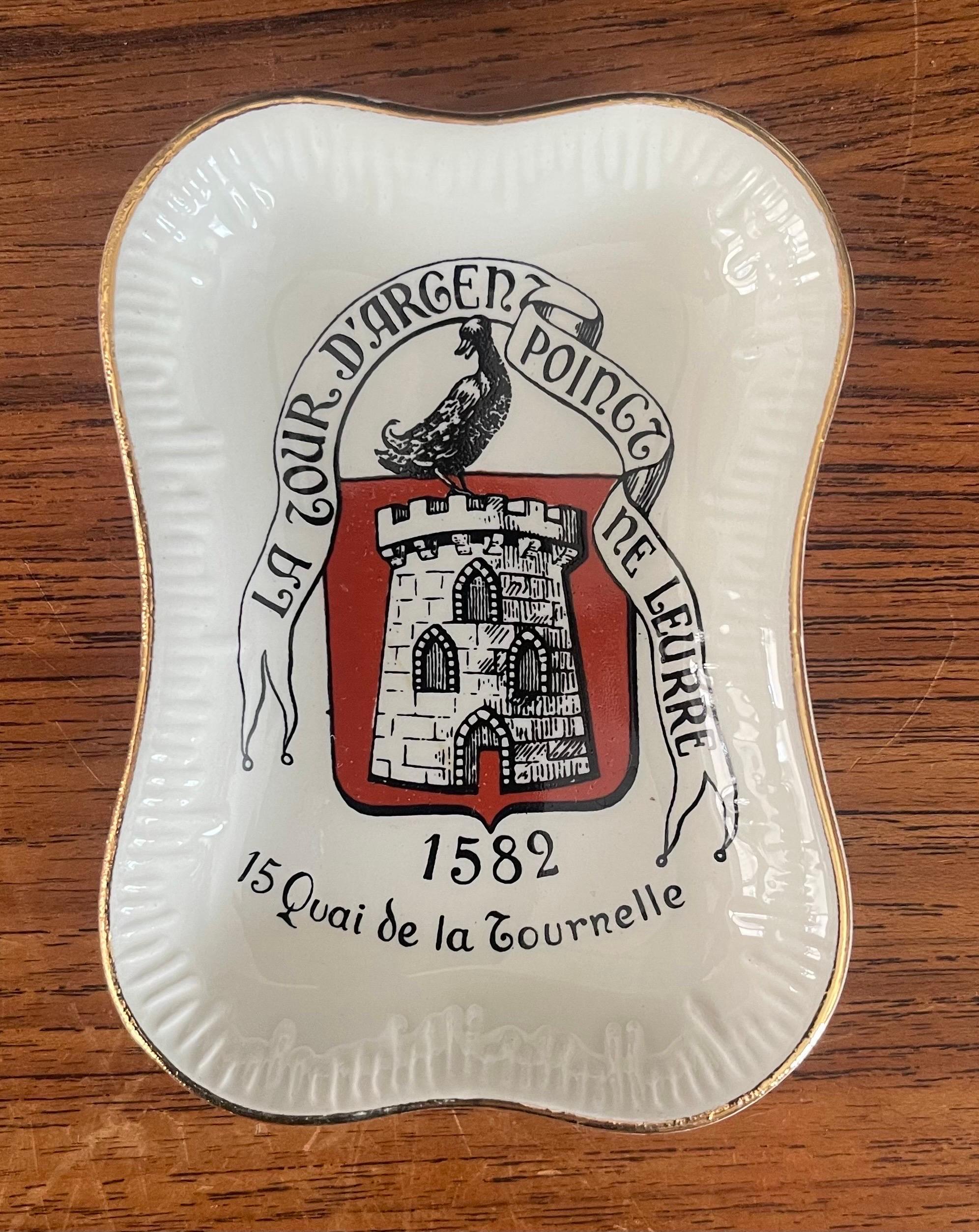 Collection of Six Vintage European Hotel Ashtrays In Good Condition In San Diego, CA