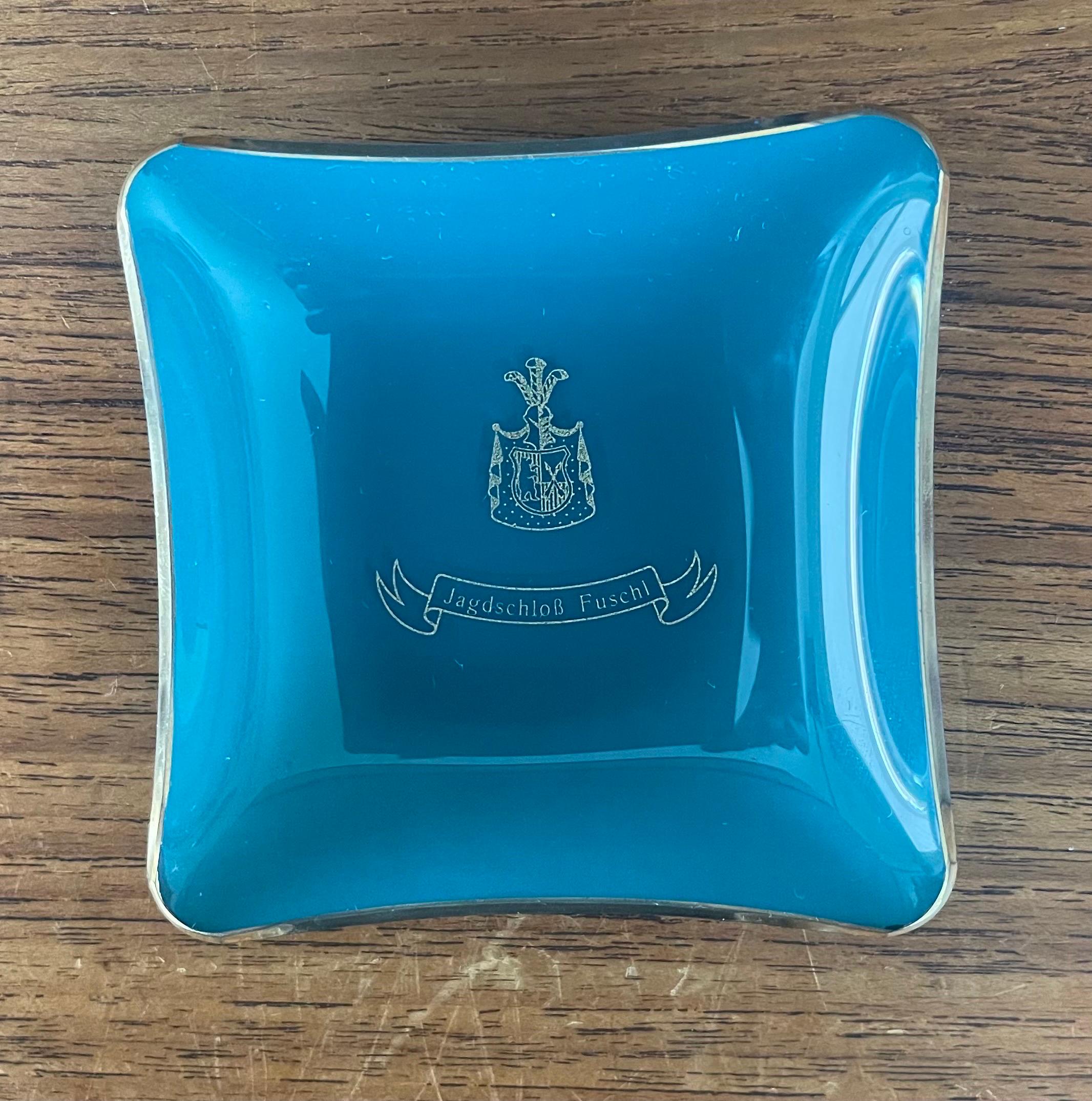 Glass Collection of Six Vintage European Hotel Ashtrays