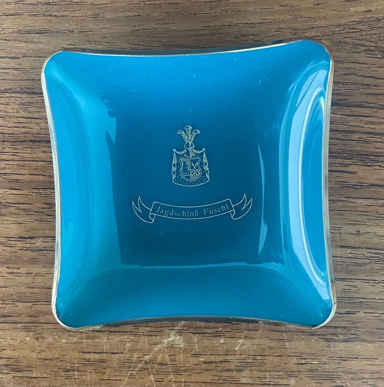 Collection of Six Vintage European Hotel Ashtrays For Sale at 1stDibs