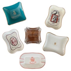 Collection of Six Vintage European Hotel Ashtrays