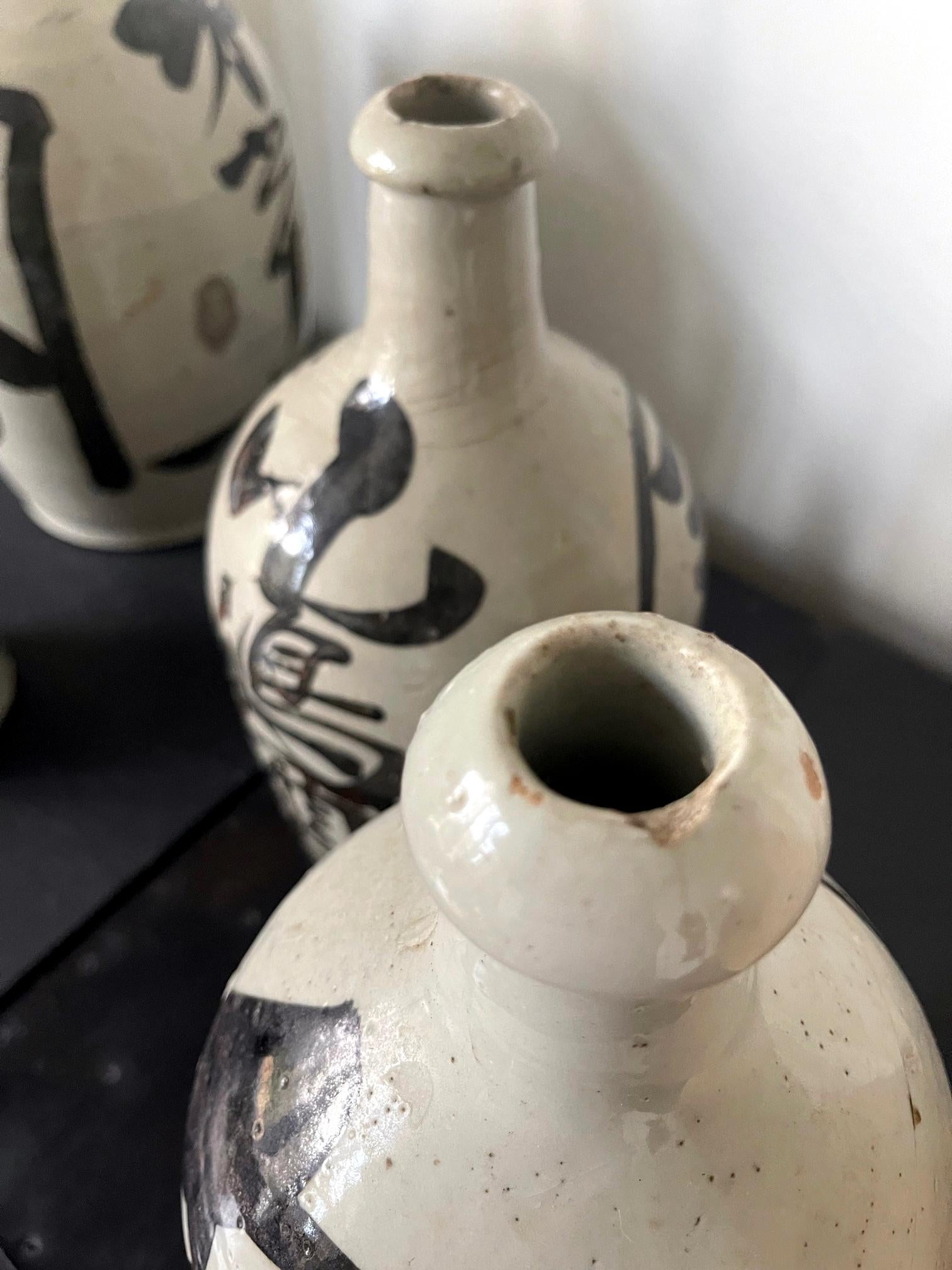 Collection of Six Vintage Japanese Ceramic Sake Bottle 12