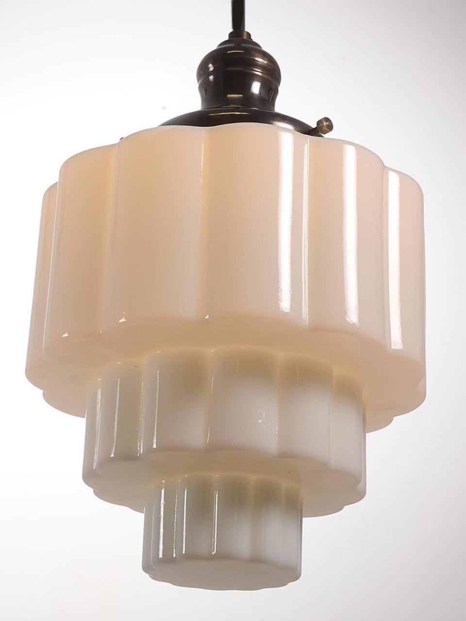 milk glass pendant light