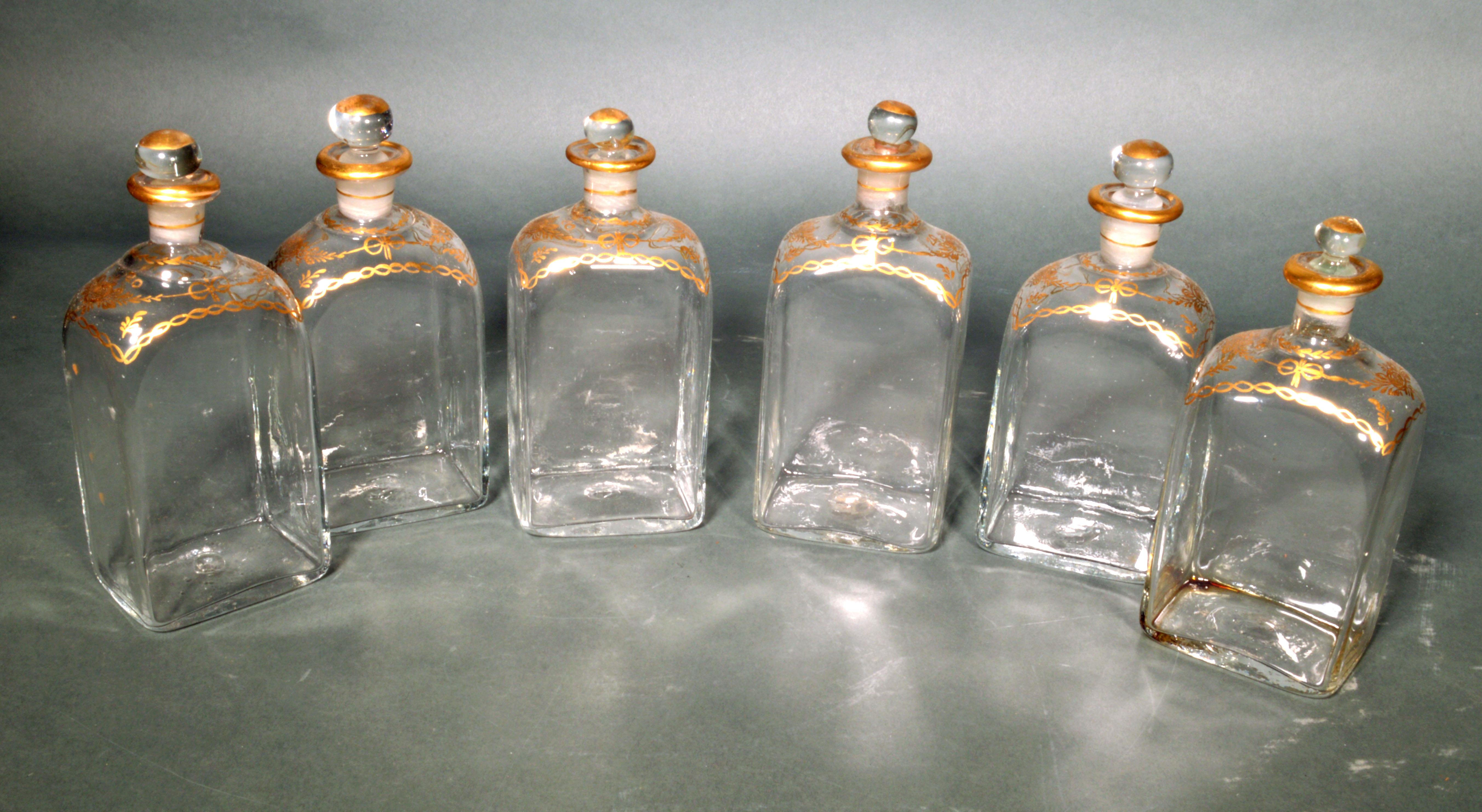 Collection of Spanish Glass Bottles & Glasses in Carrying Case, Royal Factory 9