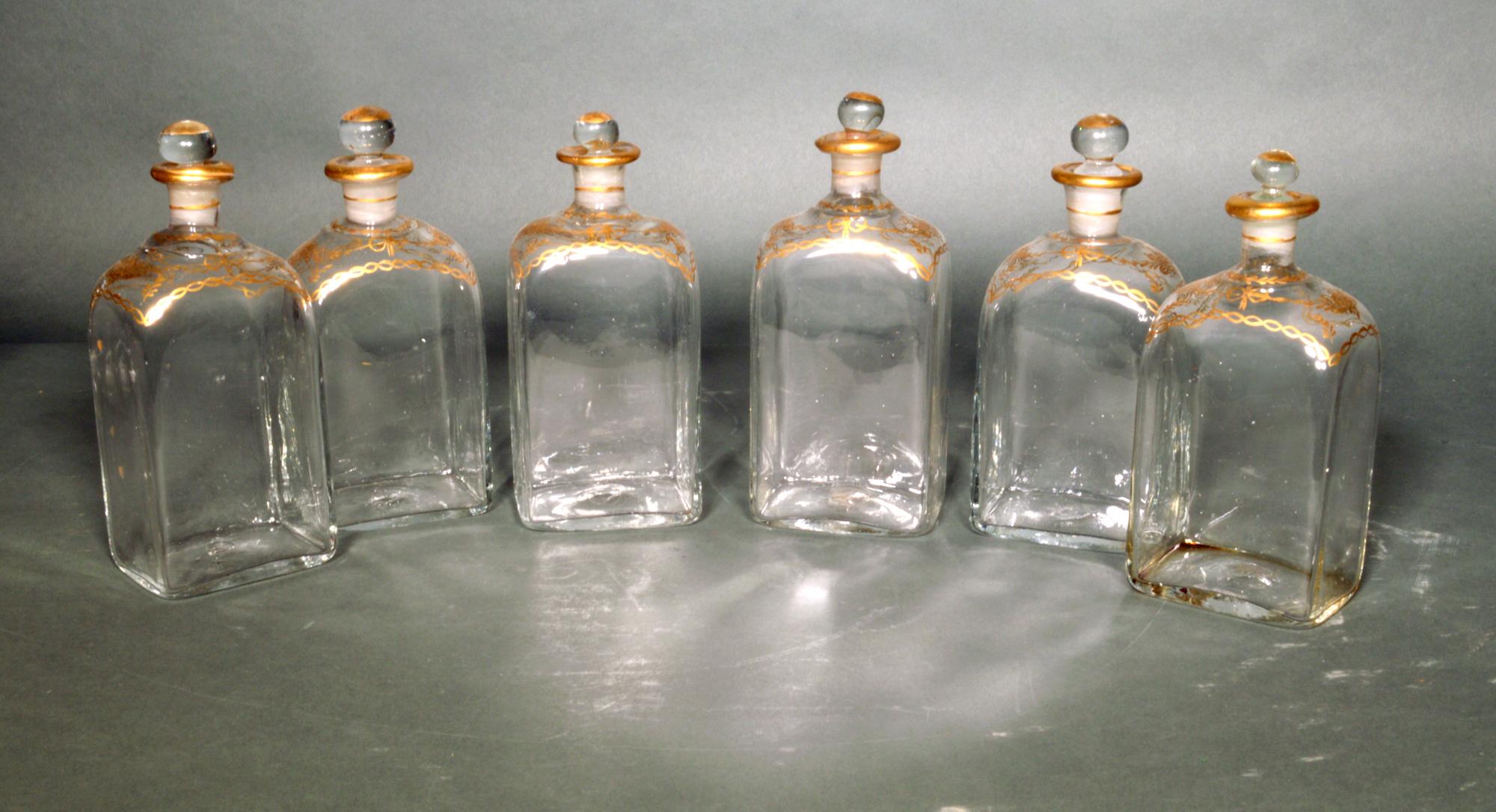 Collection of Spanish Glass Bottles & Glasses in Carrying Case, Royal Factory 1