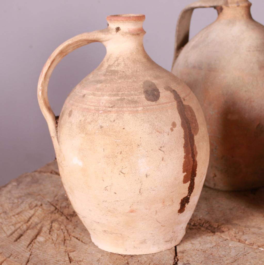 Collection of Spanish olive oil jugs. 1900.

Dimensions below are for the largest jug.

Dimensions
12 inches (30 cms) High
8 inches (20 cms) Diameter.

 