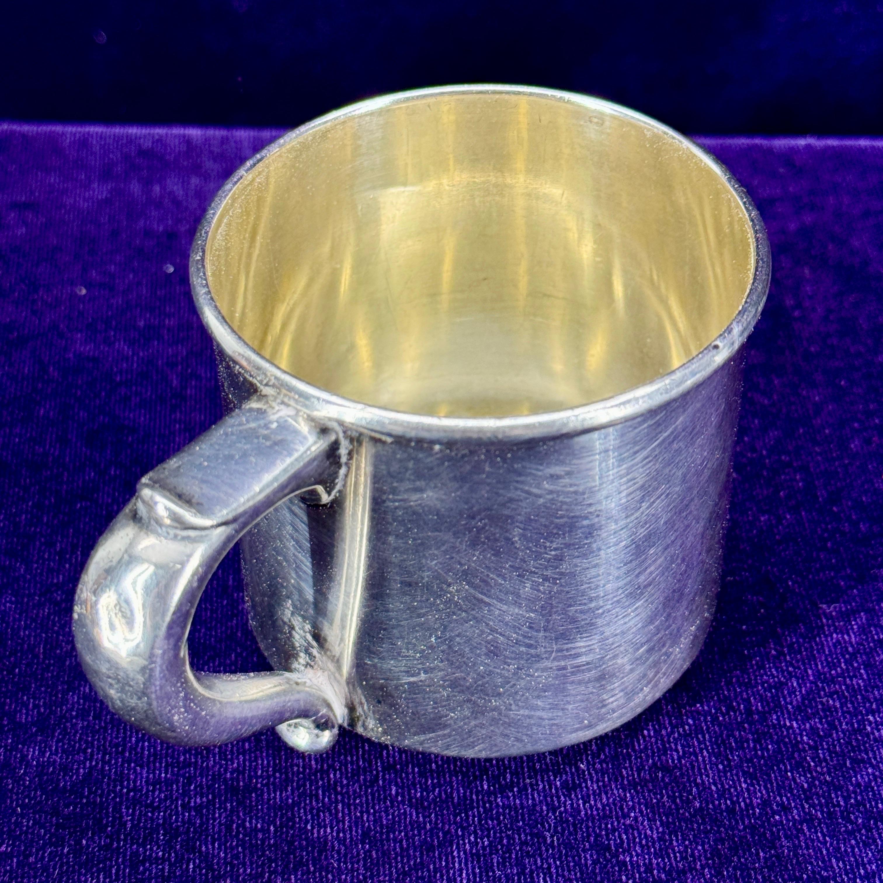 Collection of Sterling Silver Marked Baby Rattles Cup and Teether, c. 1910-1930 In Good Condition In Haddonfield, NJ