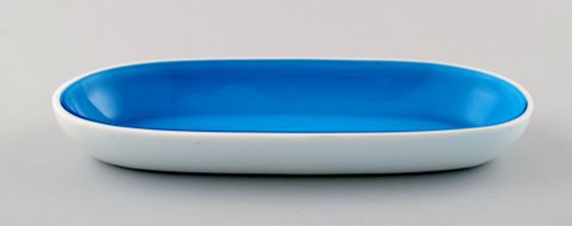 20th Century Collection of Swedish Art Glass, Four Turquoise Vases and Dish in Modern Design