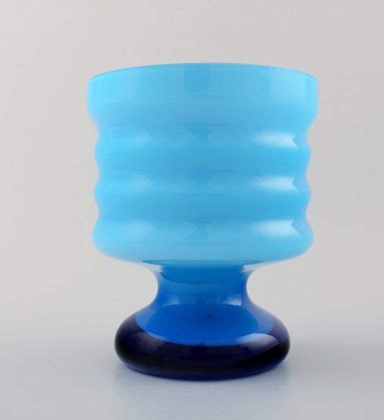 Collection of Swedish Art Glass, Four Turquoise Vases in Modern Design