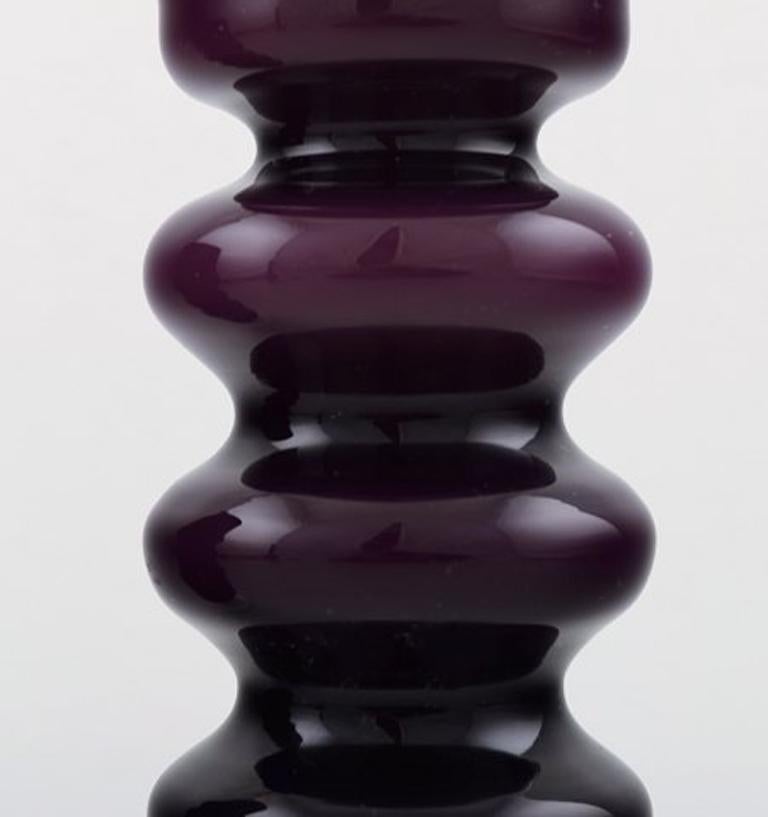 Collection of Swedish Art Glass, Seven Purple Vases in Modern Design In Excellent Condition In Copenhagen, DK