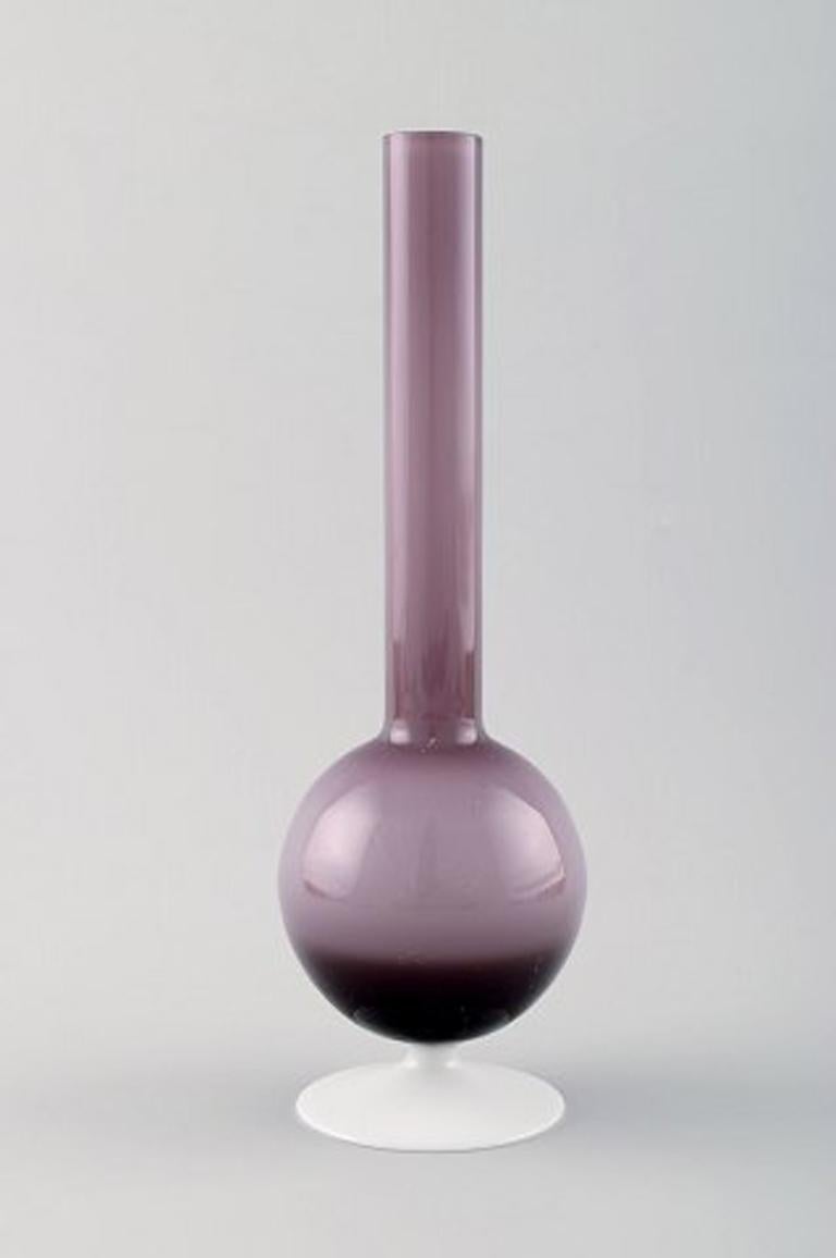 20th Century Collection of Swedish Art Glass, Seven Purple Vases in Modern Design