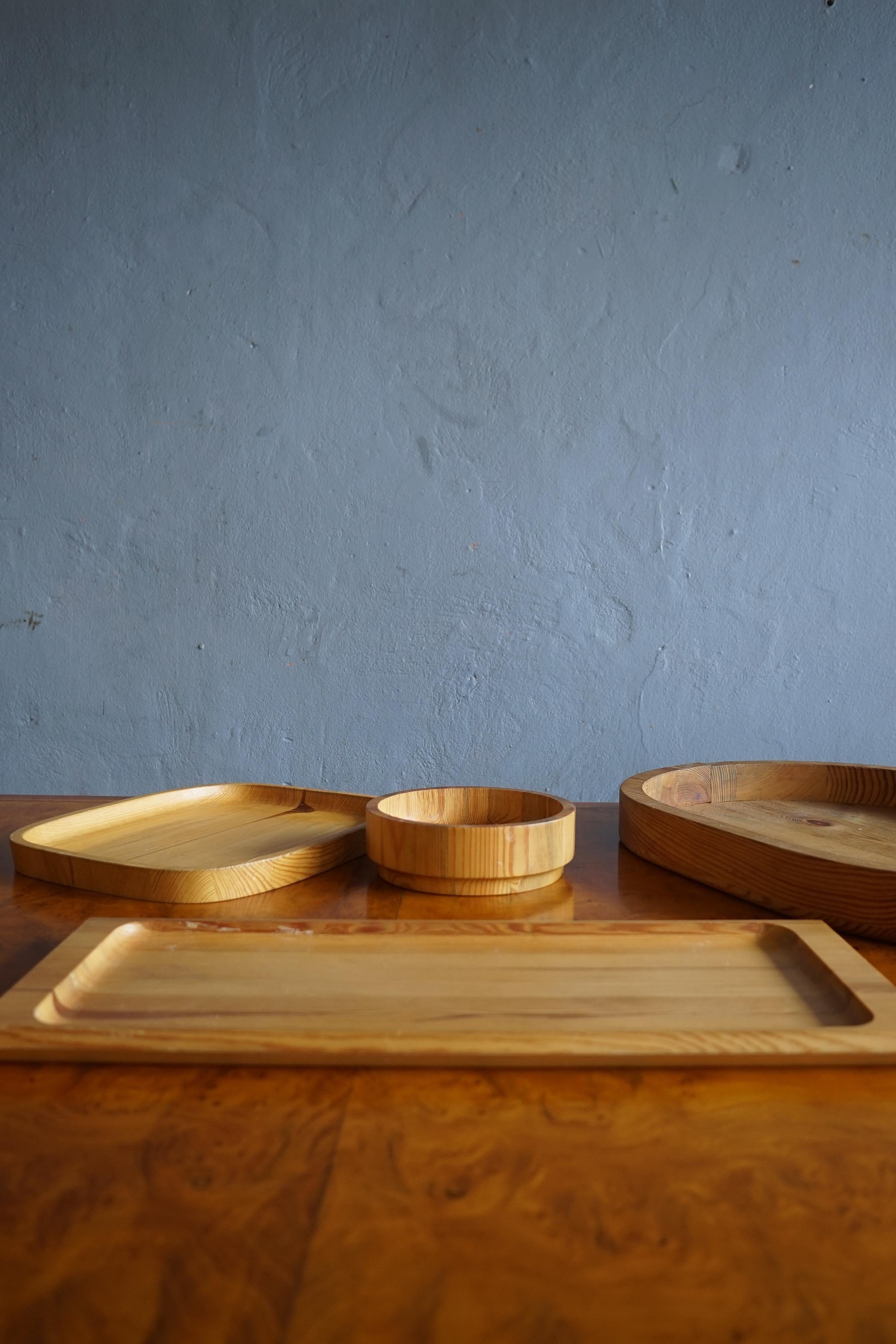 Collection of Swedish wooden pine bowls and dishes 1960’s 1