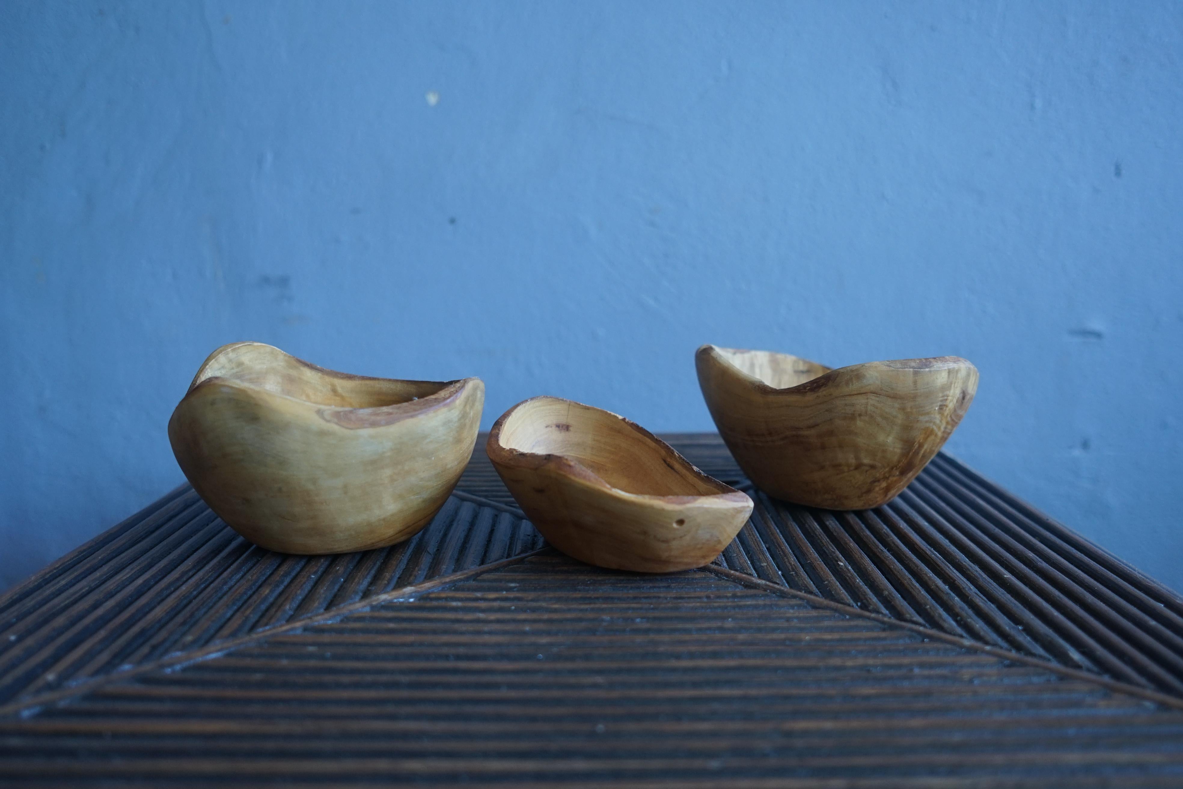Scandinavian Modern Collection of Swedish’s organic wooden bowl, 1940’s For Sale