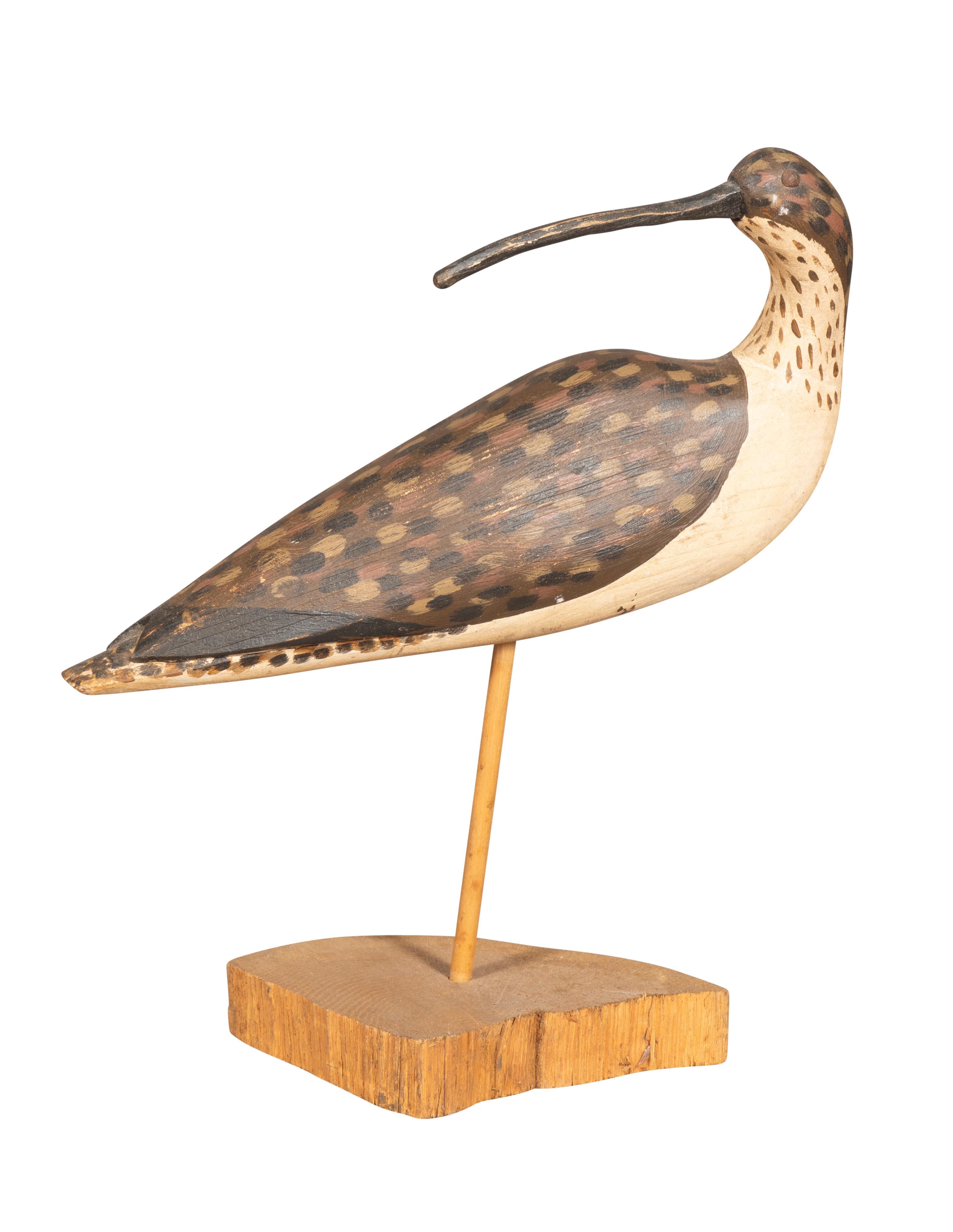 Hand-Painted Collection Of Ten Carved Shore Birds By William E Kirkpatrick For Sale