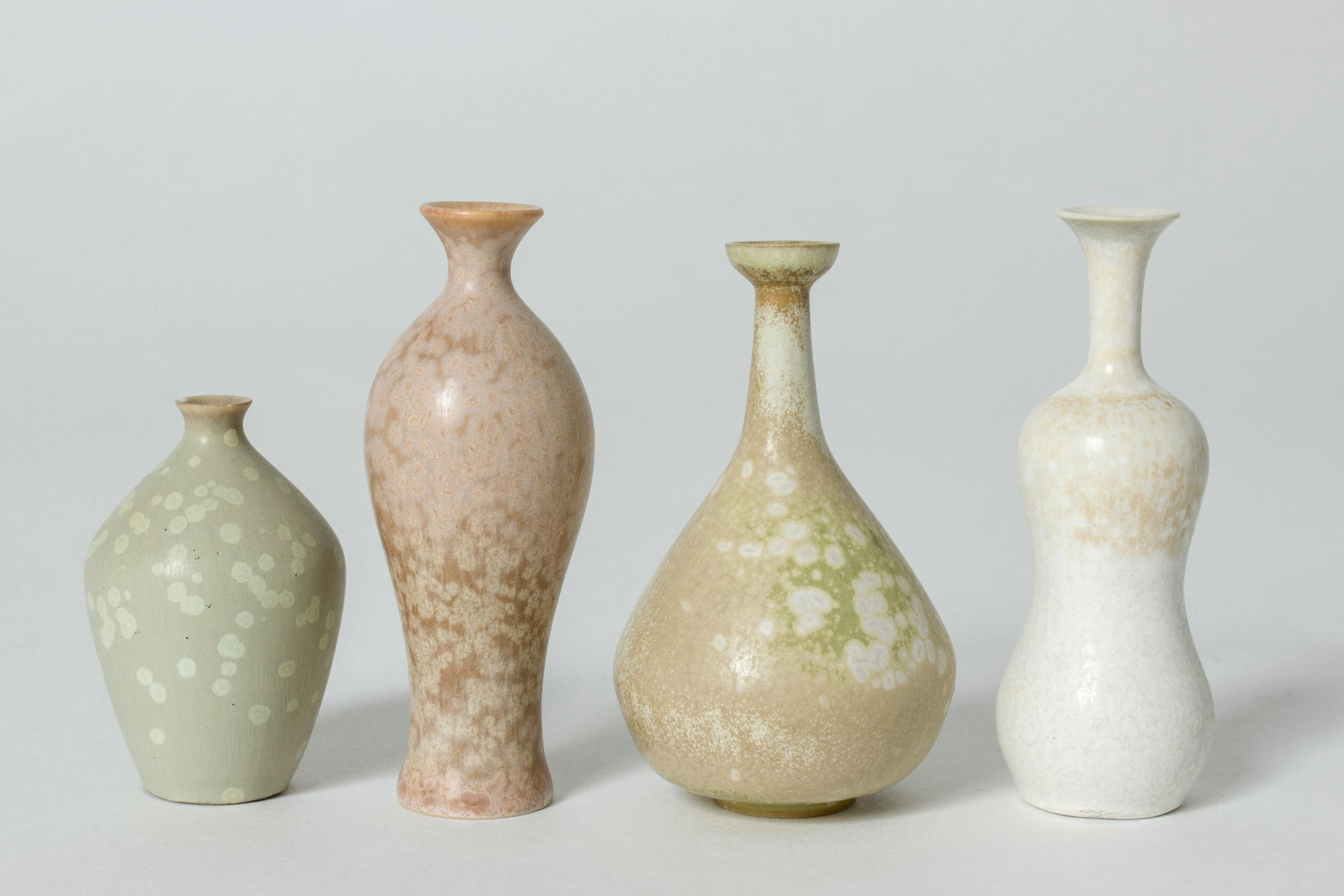Collection of Ten Miniature Stoneware Vases and One Bowl by Gunnar Nylund In Good Condition In Stockholm, SE