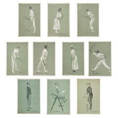 Kollektion von zehn Tennisdrucken von Charles Ambrose