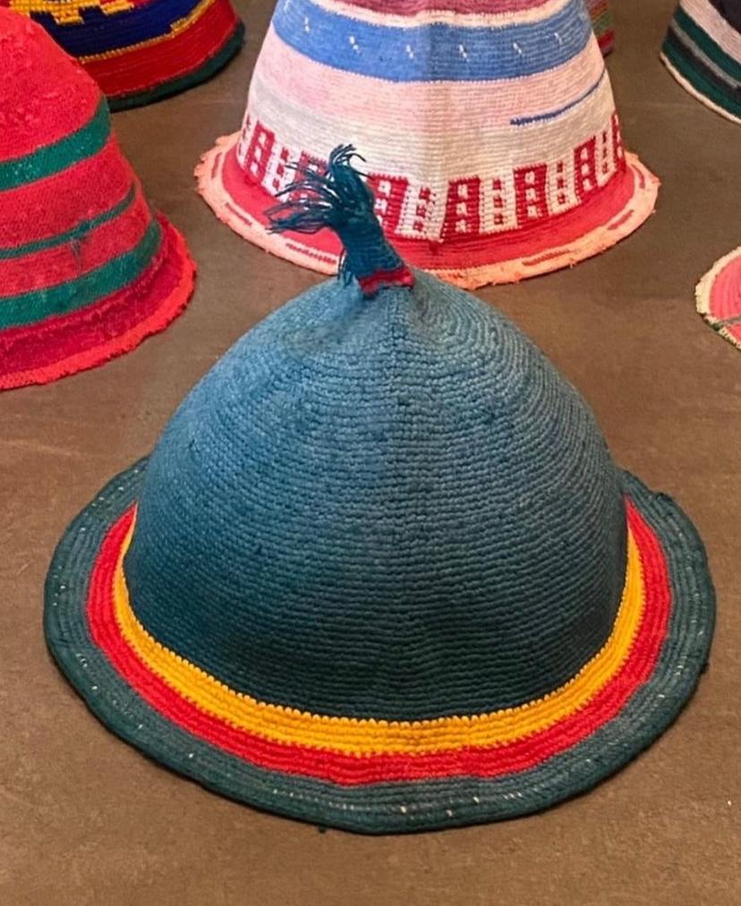 Cotton Collection of Thirteen Traditional Dorze Hats,  Ethiopia