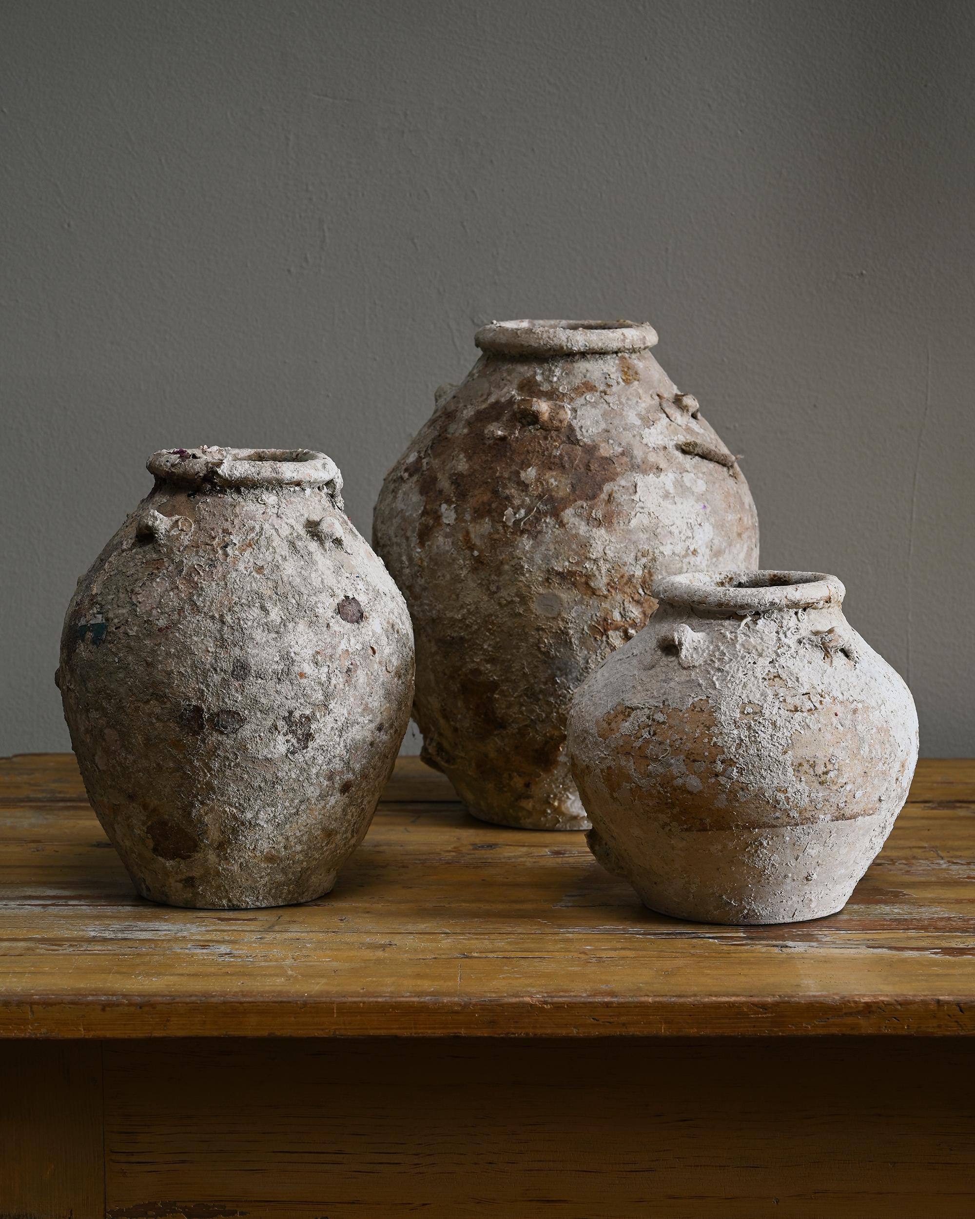Hand-Crafted Collection of Three 16th Century Chinese Shipwreck Jars