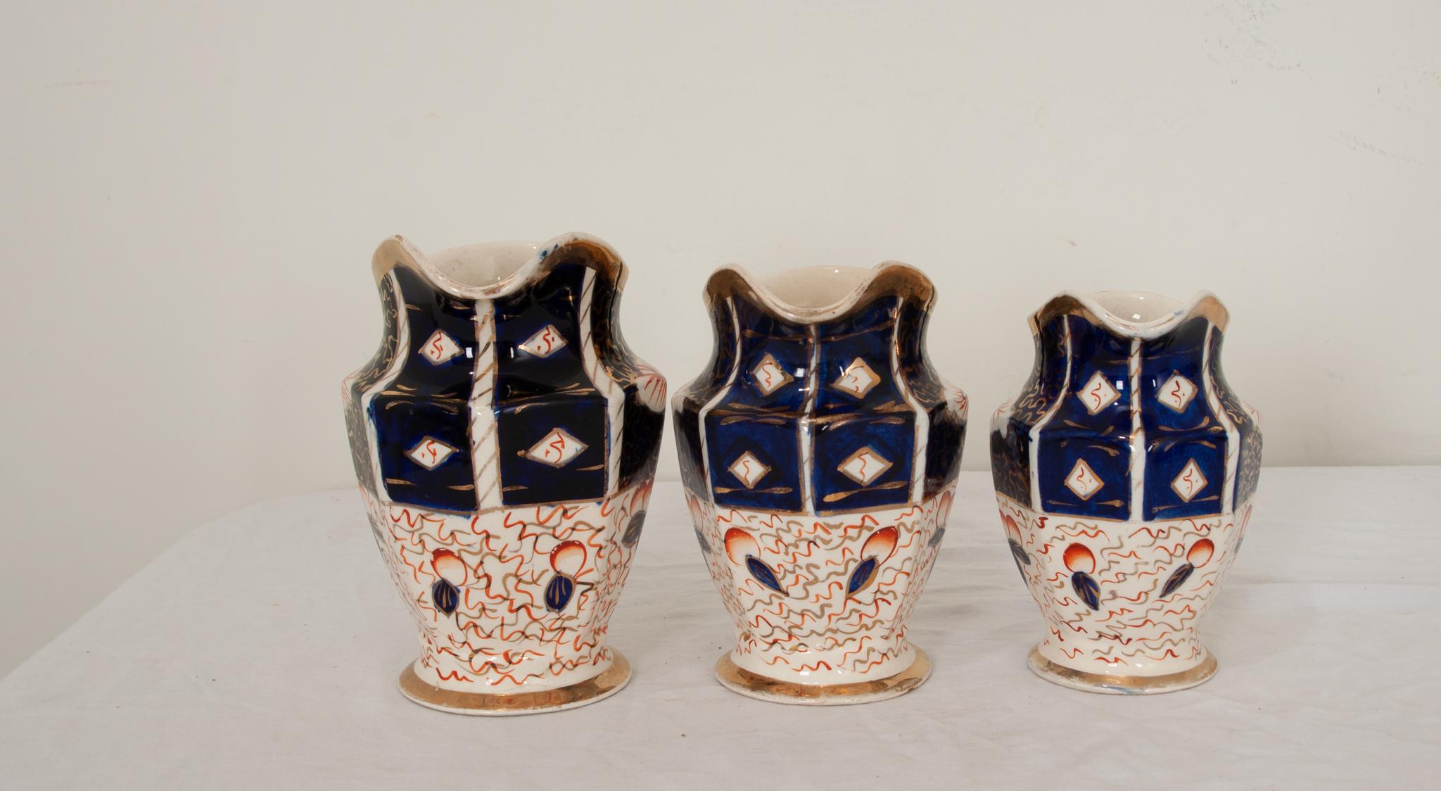 English Collection of Three 19th Century Aesthetic Movement Pitchers For Sale
