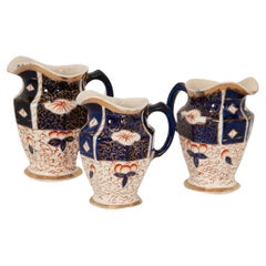 Vintage Collection of Three 19th Century Aesthetic Movement Pitchers
