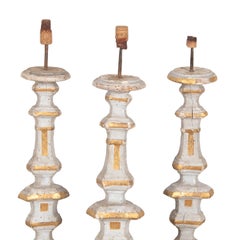 Collection of Three 19th Century Church Pricket Candlesticks