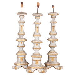 Collection of Three 19th Century Church Pricket Candlesticks