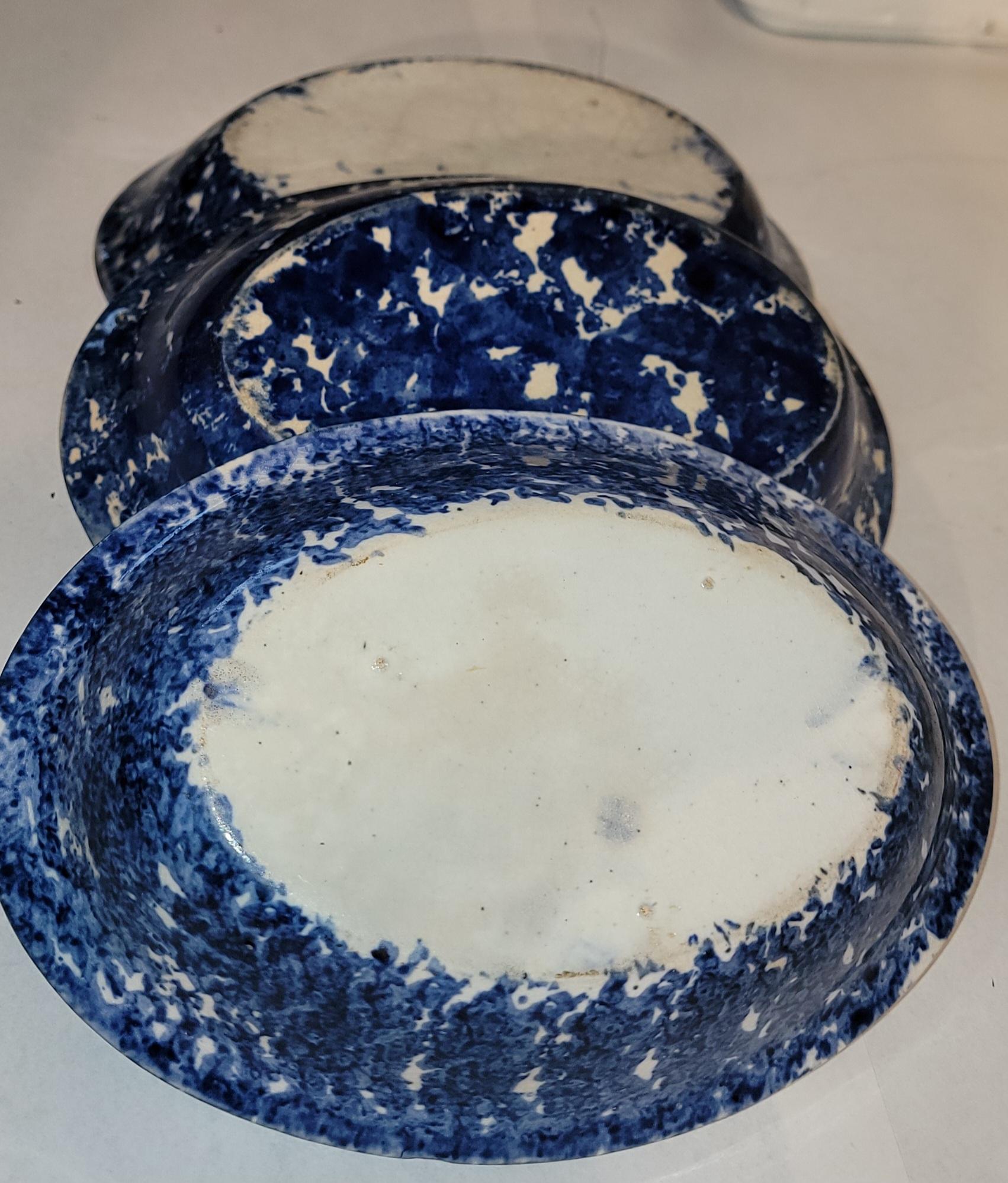 Ovale Gemüseschalen aus dem 19. Jahrhundert in neuwertigem Zustand, verkauft als Gruppe von drei passenden Schalen.