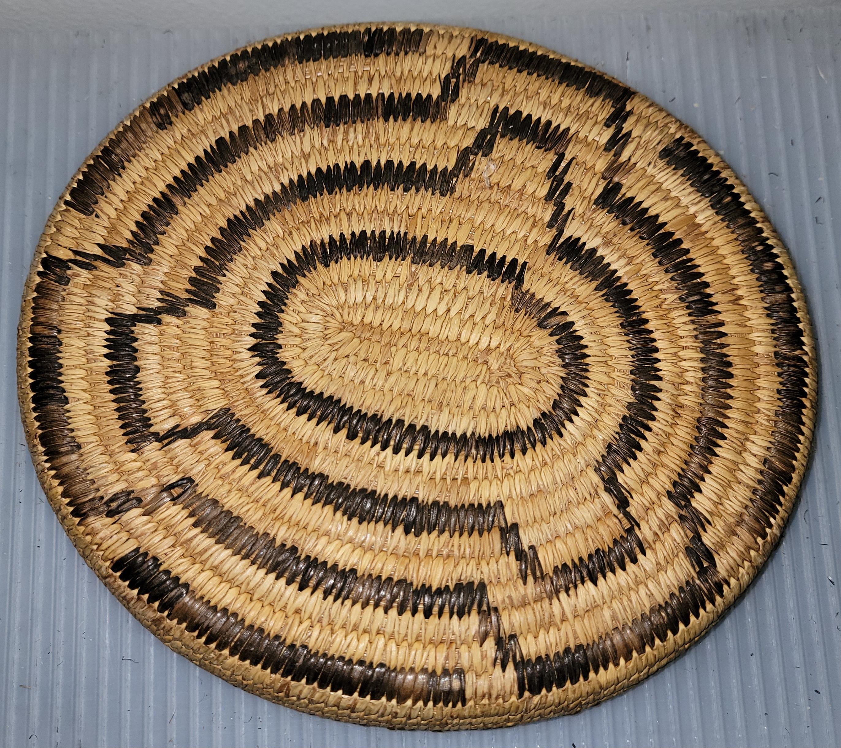 Collection of Three  American Indian Geometric Baskets -3 For Sale 7