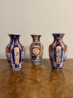 Collection of three antique Japanese imari vases