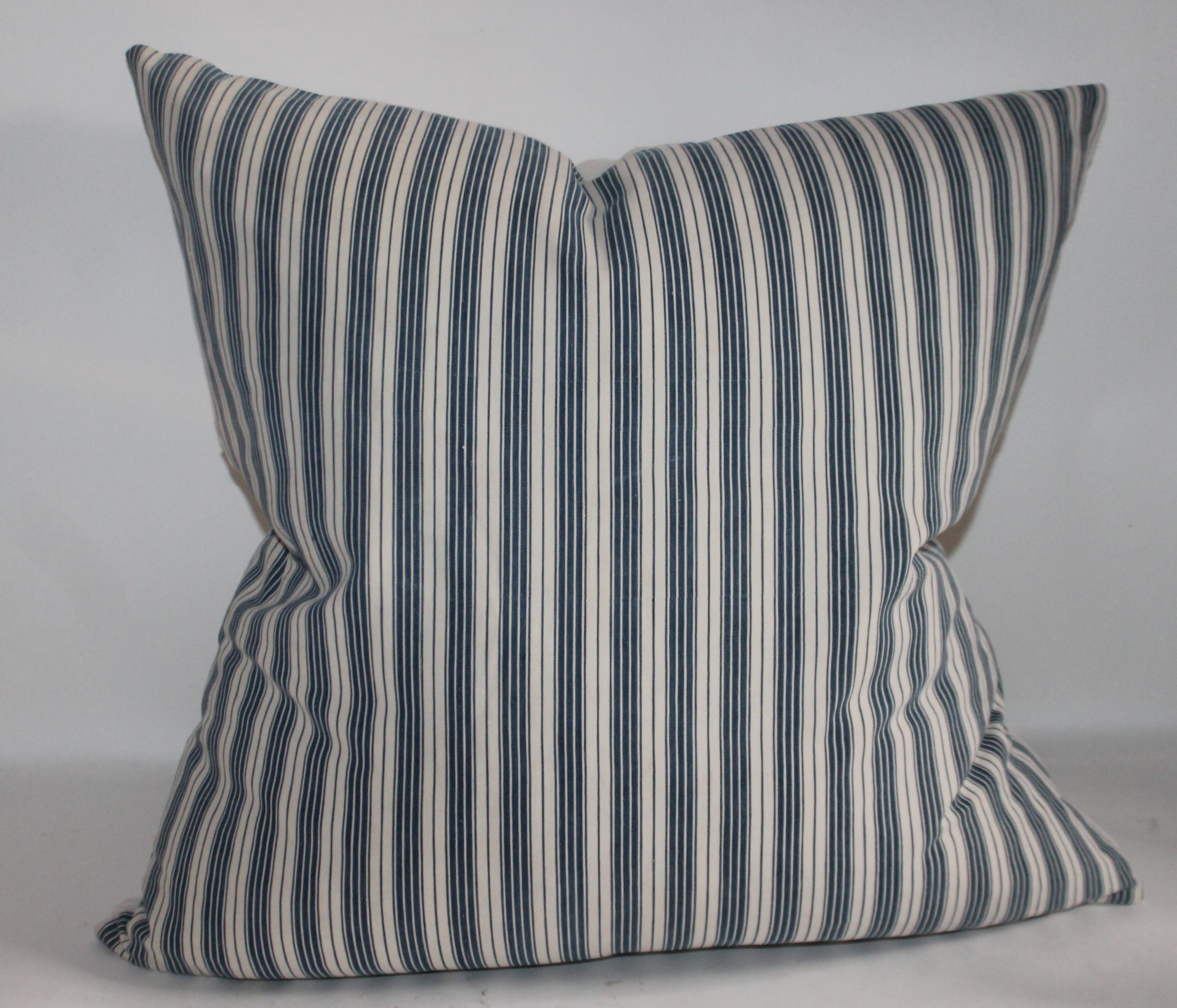 American Collection of Three Antique Ticking Pillows, 3 For Sale