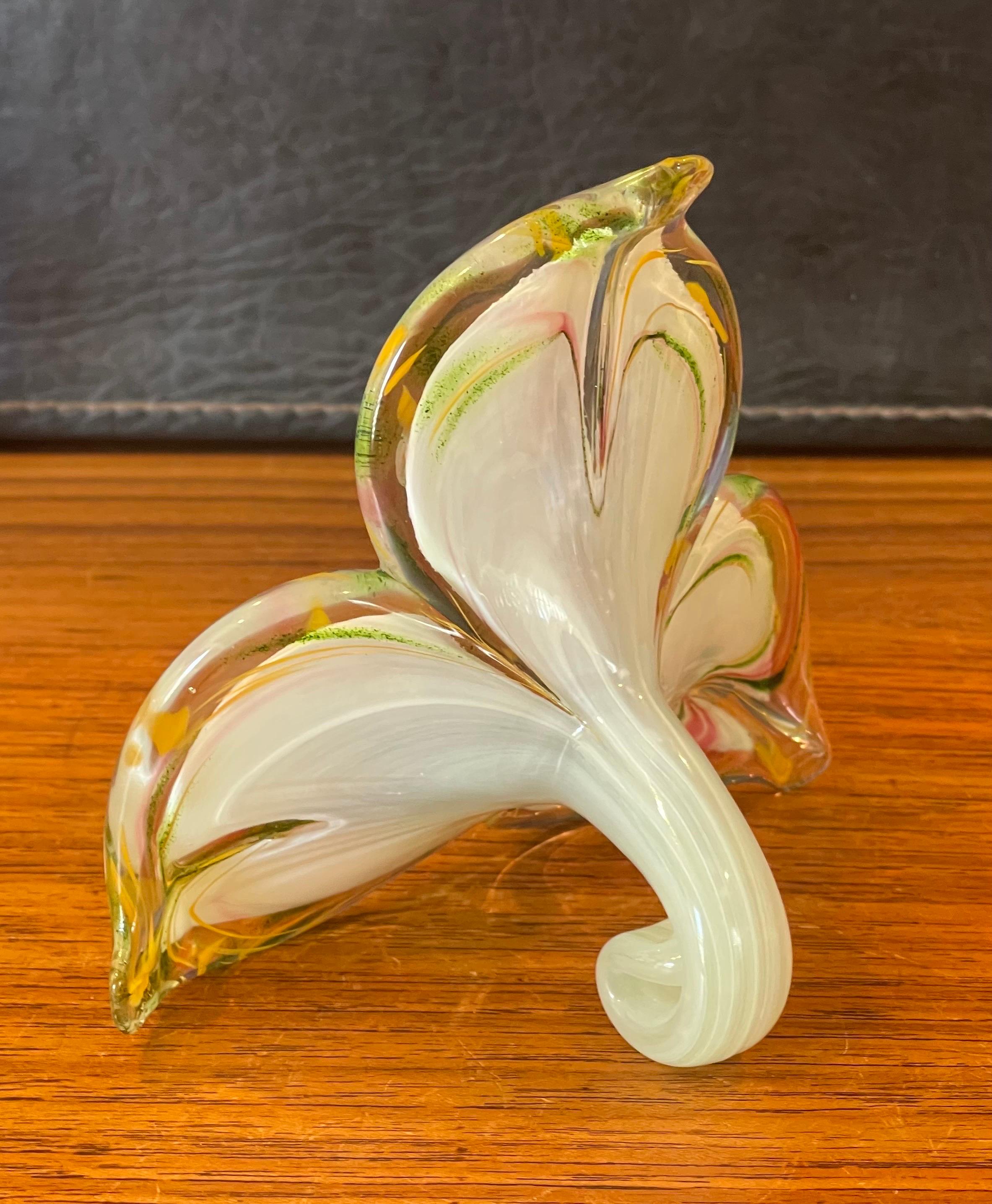 Collection of Three Art Glass Flower Sculptures by Murano Glass For Sale 3