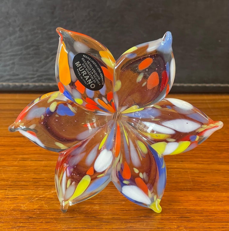 Lot - Three Art Glass Flowers w/ Long Stems