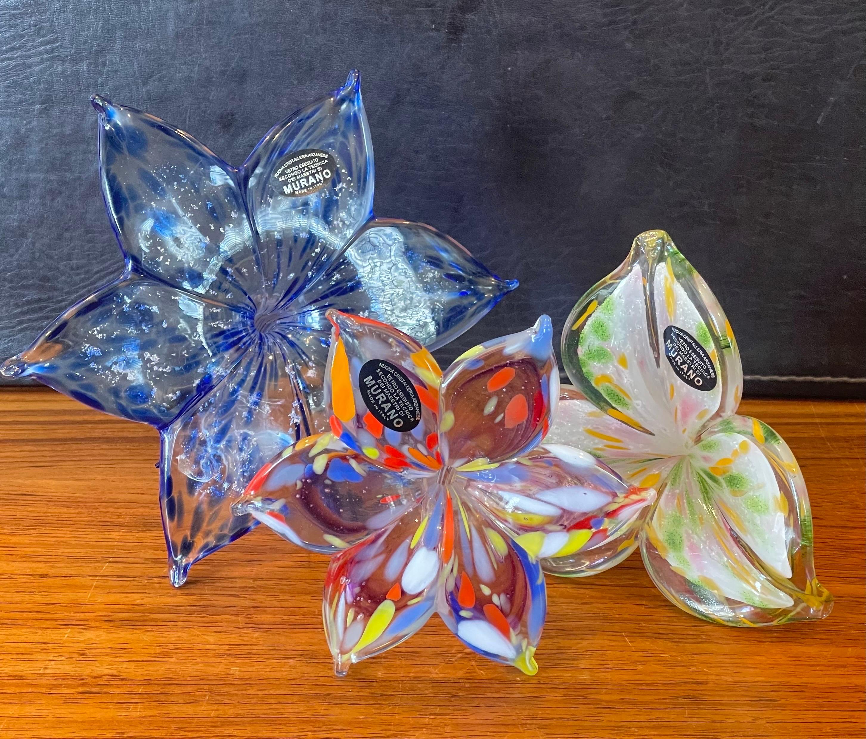 murano glass flower twisted stem