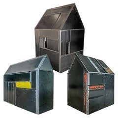 Collection of Three Barn House Structures by Jim Rose, Welded Salvaged Steel