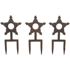 Collection of Three Cast Iron Star Victorian Daughters of the Revolution Markers