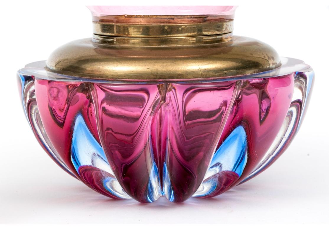 Collection Of Three Colorful Luxury Glass Inkwells For Sale 10