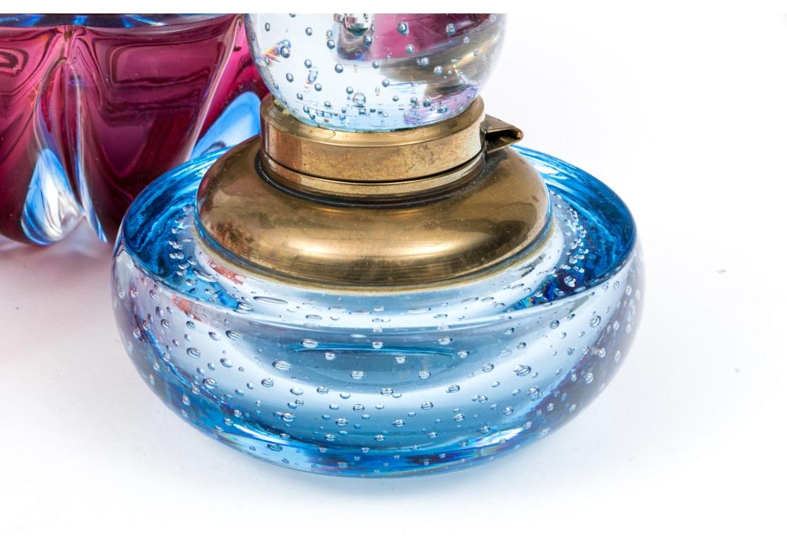 Collection Of Three Colorful Luxury Glass Inkwells For Sale 11