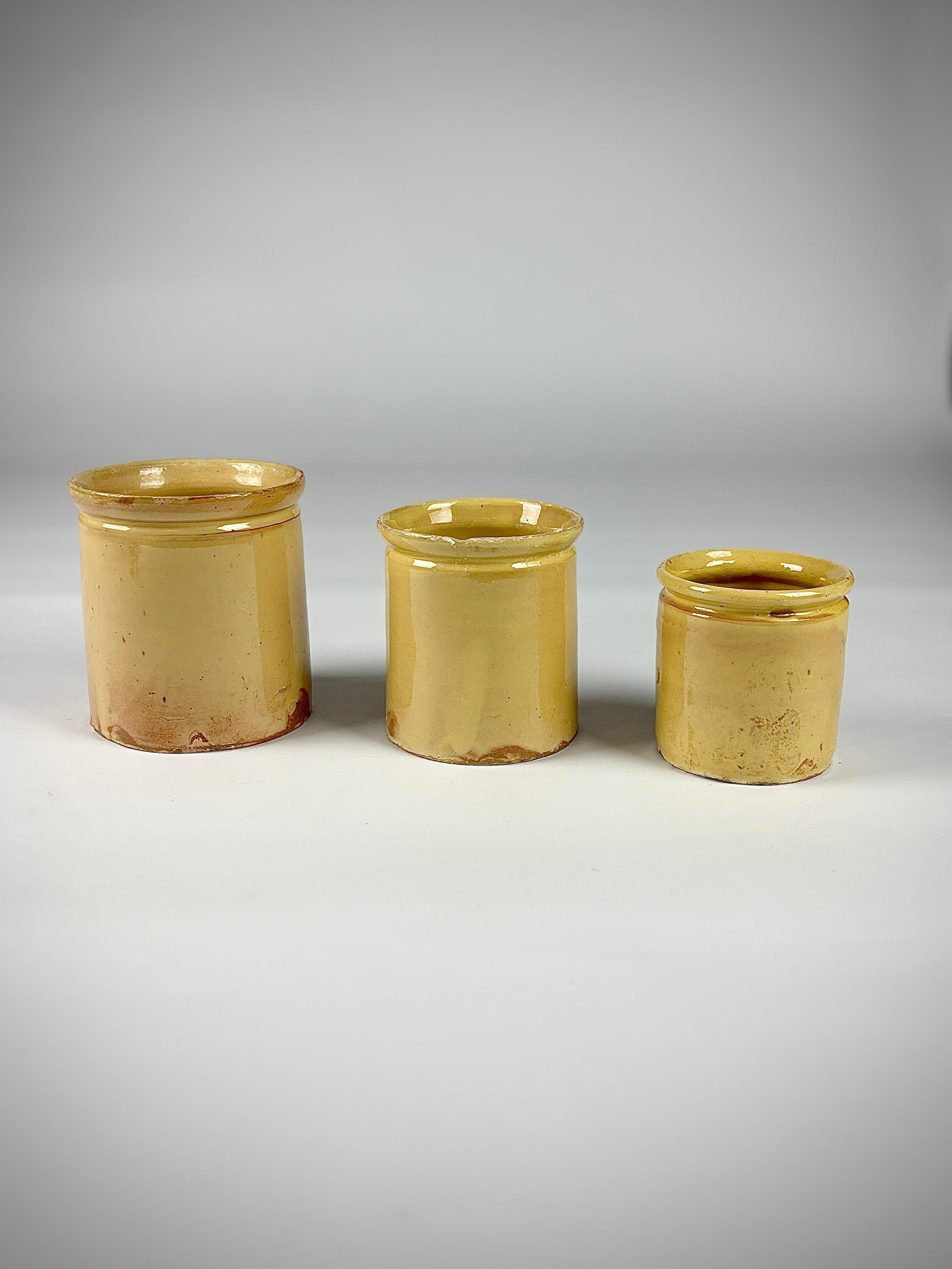 Français Collectional de trois pots à miel en terre cuite du début du 20e siècle en vente