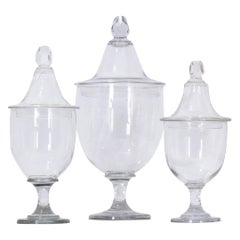Collection of Three French 19th Century Bonbon Jars